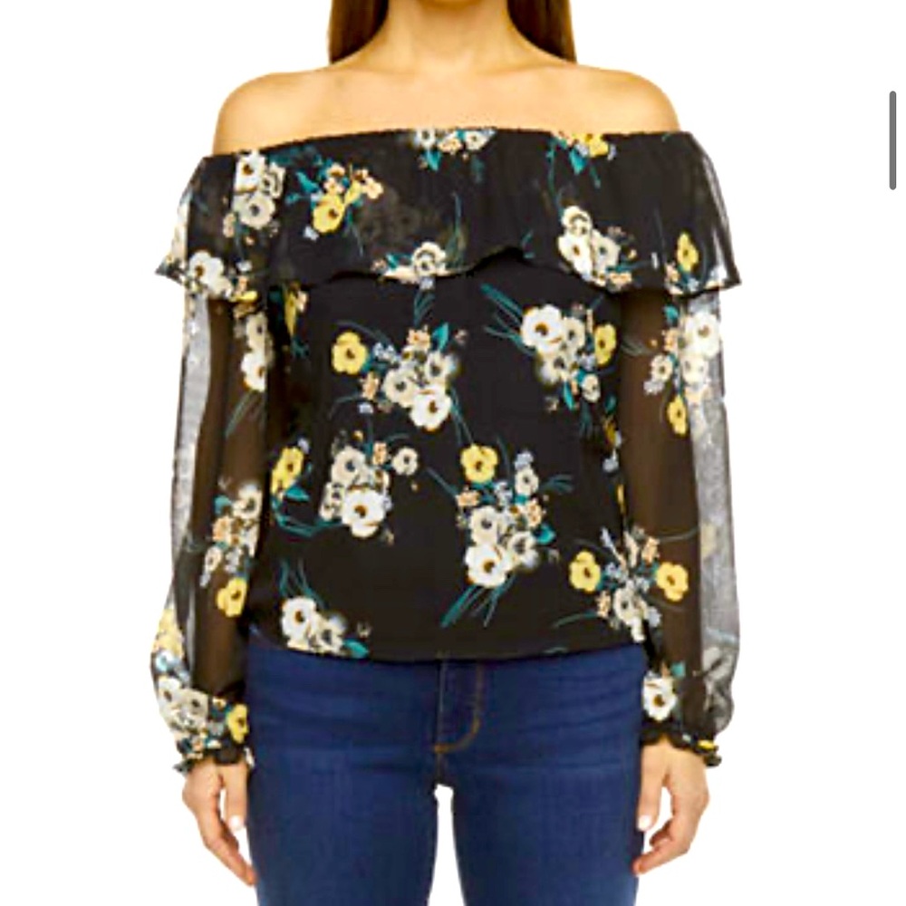 ✨NWT✨ A.N.A. NIA Floral Off The Shoulder Ruffle Top